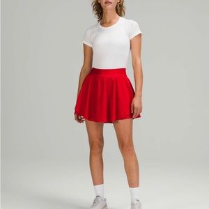 lululemon DARK RED court rival skirt (long 15”) size 8
